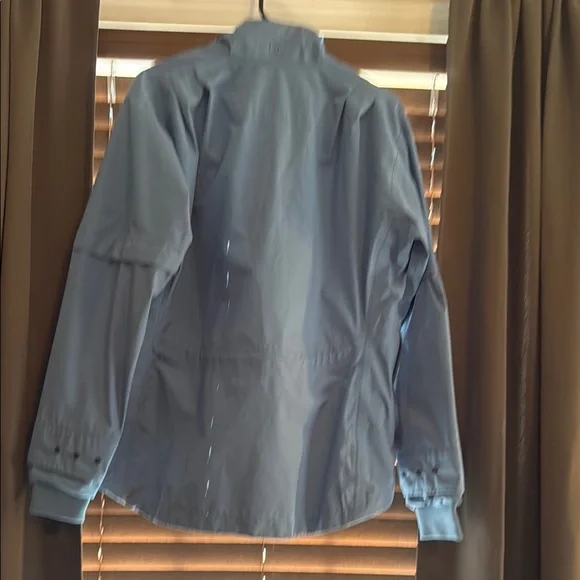 Blue Windbreaker with Stand-Up Collar and Full-Length Zipper - Picture 4 of 7